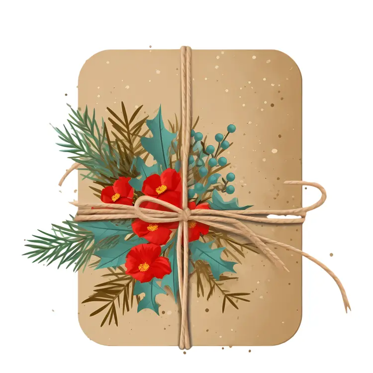 Beautiful Gift with Red Flowers