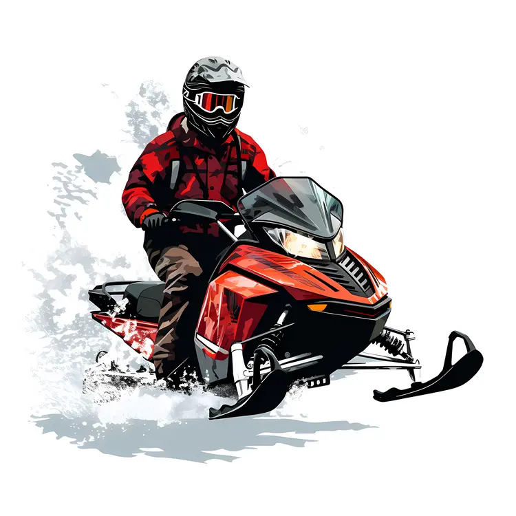 Snowmobile Rider in Winter Adventure