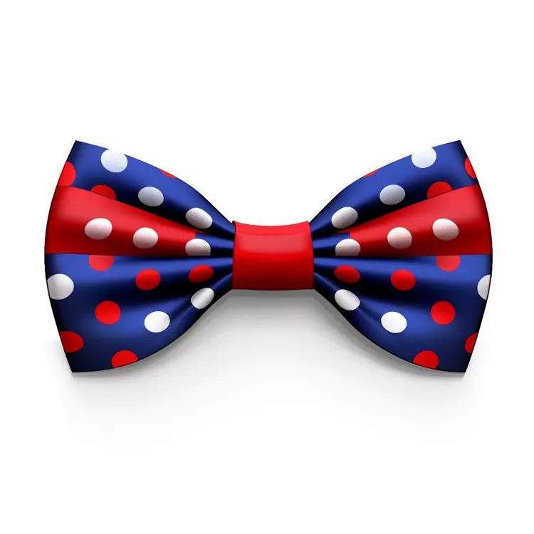 Polka Dot Red and Blue Bow Tie
