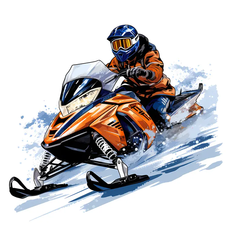 Snowmobile Rider in Winter Gear