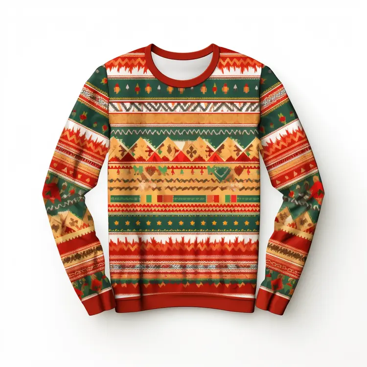 Festive Christmas Sweater with Colorful Pattern