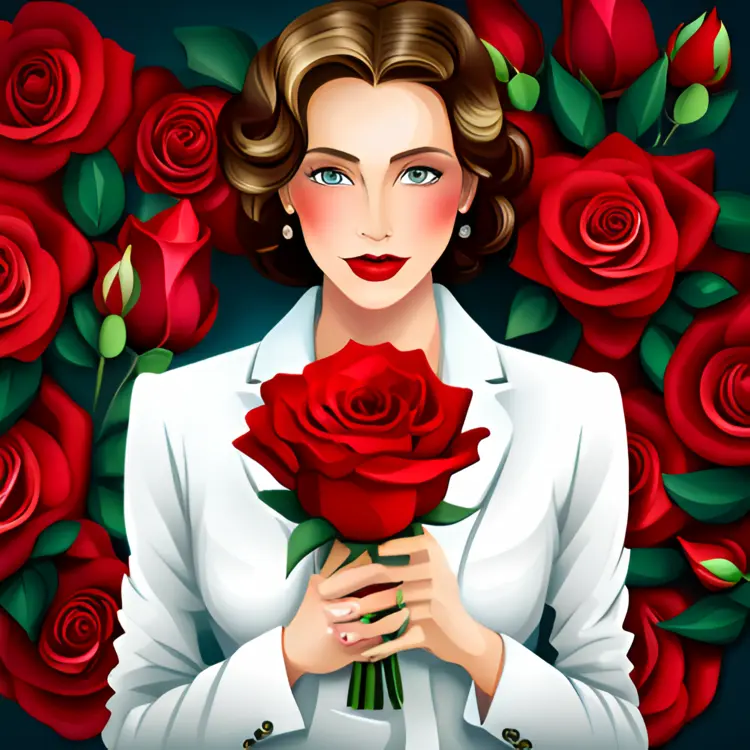 Woman Holding Red Rose for Red Rose Day