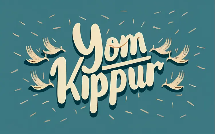 Yom Kippur Celebration with Doves and Leaves