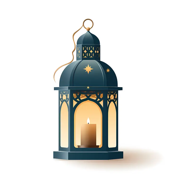 Blue Lantern with Candle