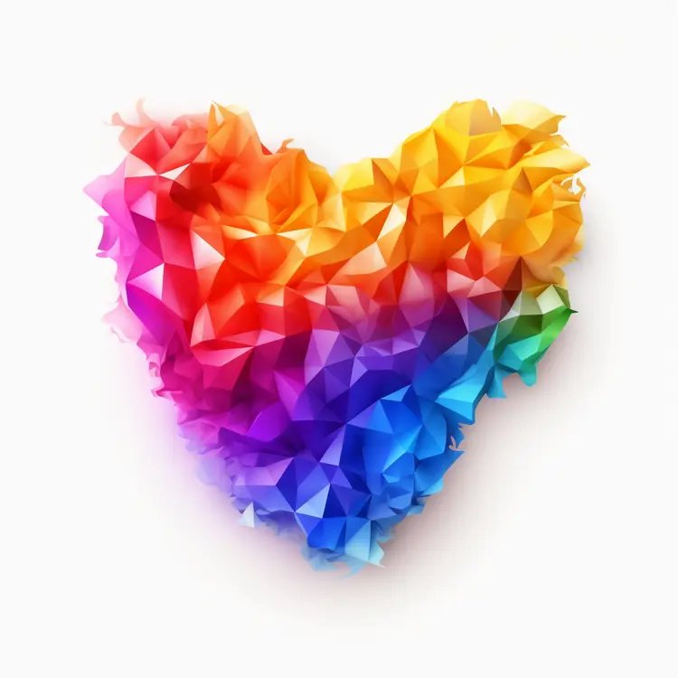 Colorful Geometric Heart Illustration