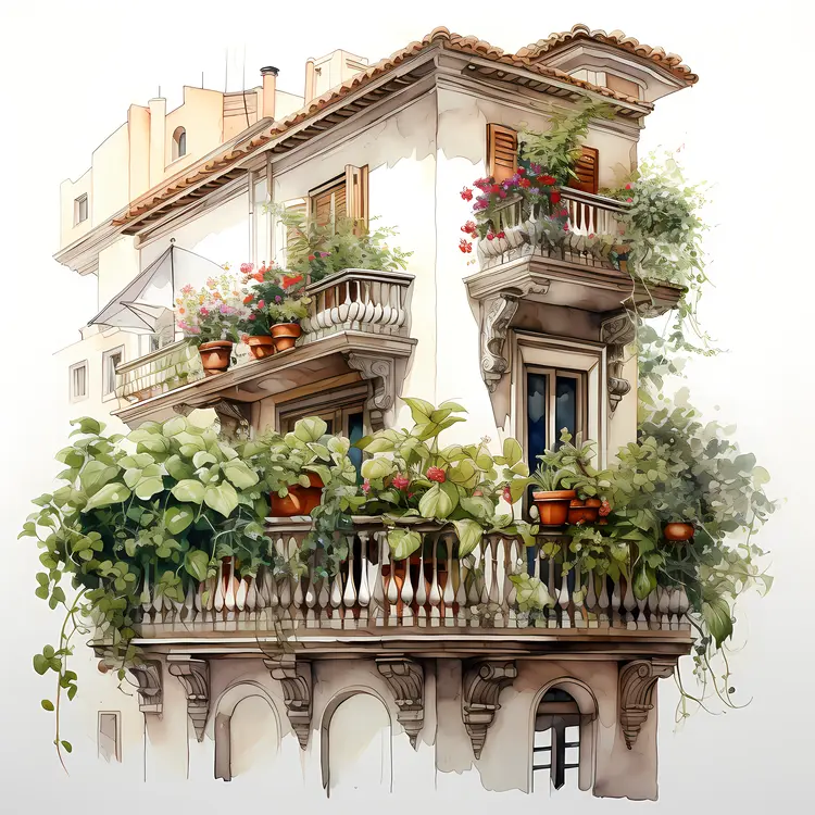 Lush Balcony with Plants