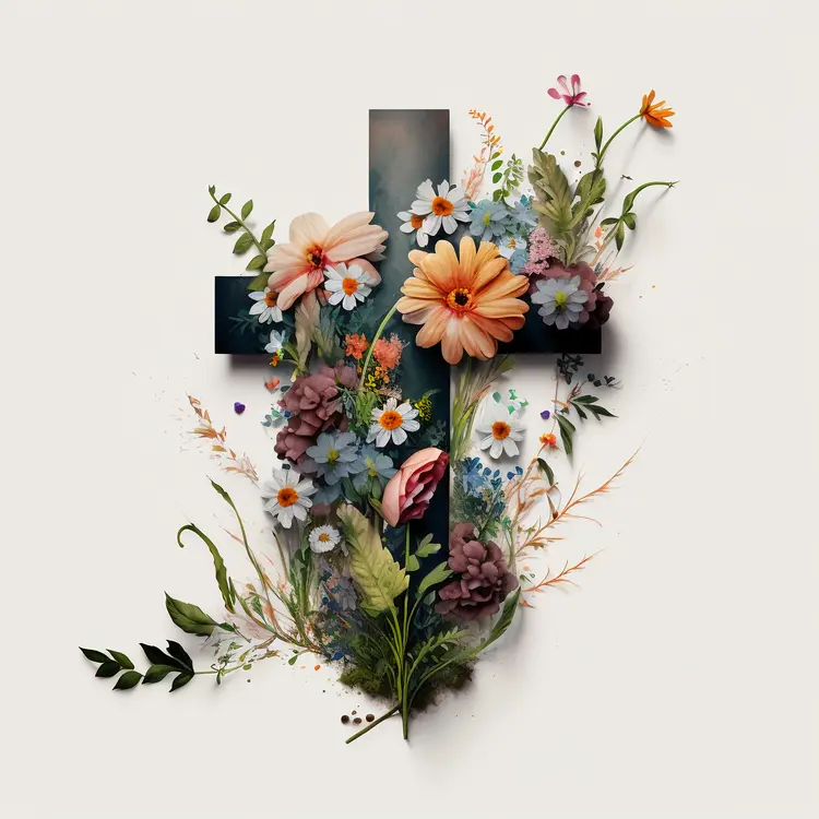 Beautiful Floral Cross for Easter Celebration