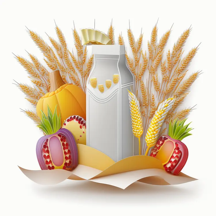 Milk Carton with Harvest Elements for Thanksgiving