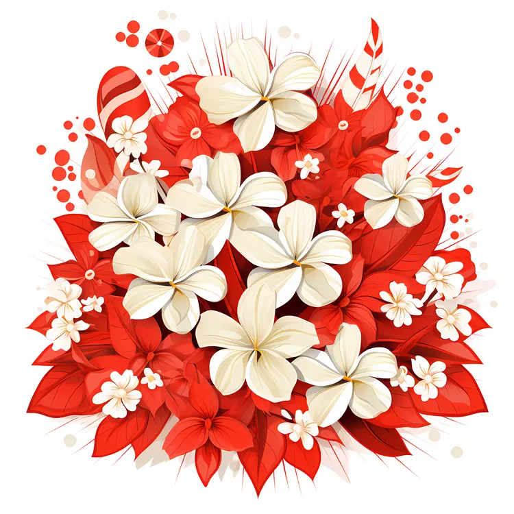 Vibrant Red and White Flower Arrangement