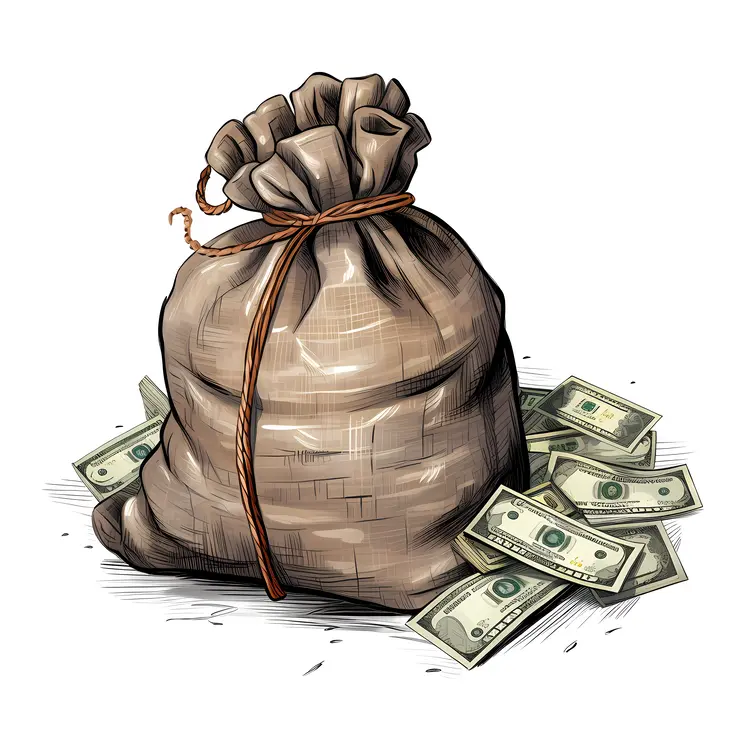 Money Bag with Cash
