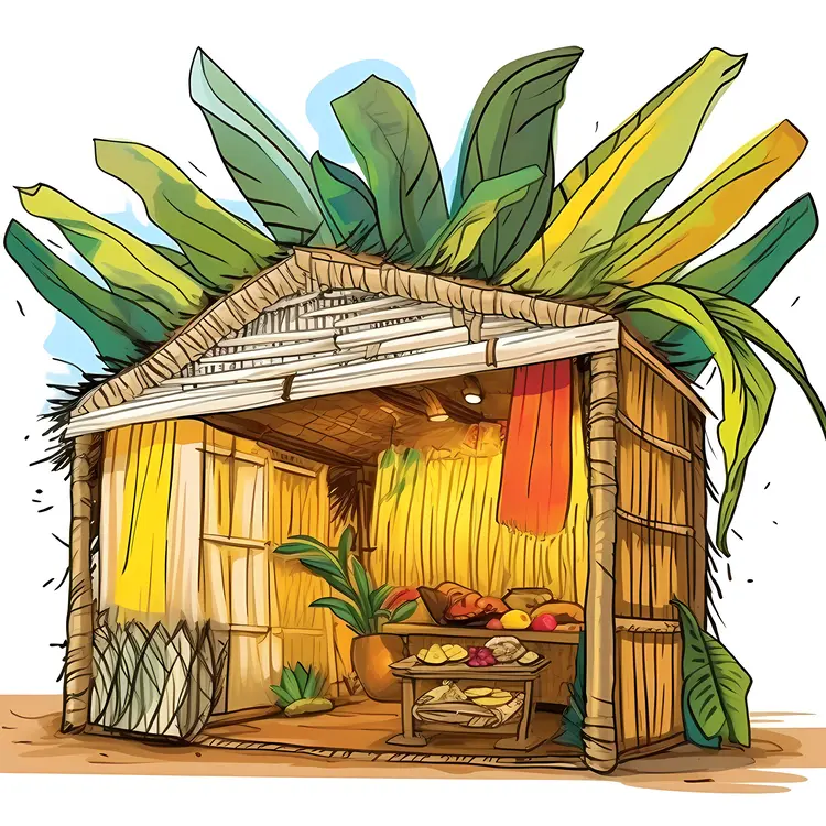 Tropical Thatched Roof Hut