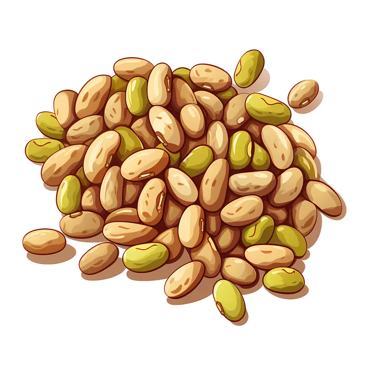 Green and Brown Beans Illustration