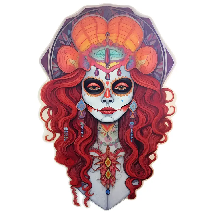 Colorful Sugar Skull for Day of the Dead Celebration