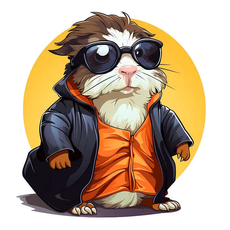 Cool Guinea Pig in Sunglasses and Jacket