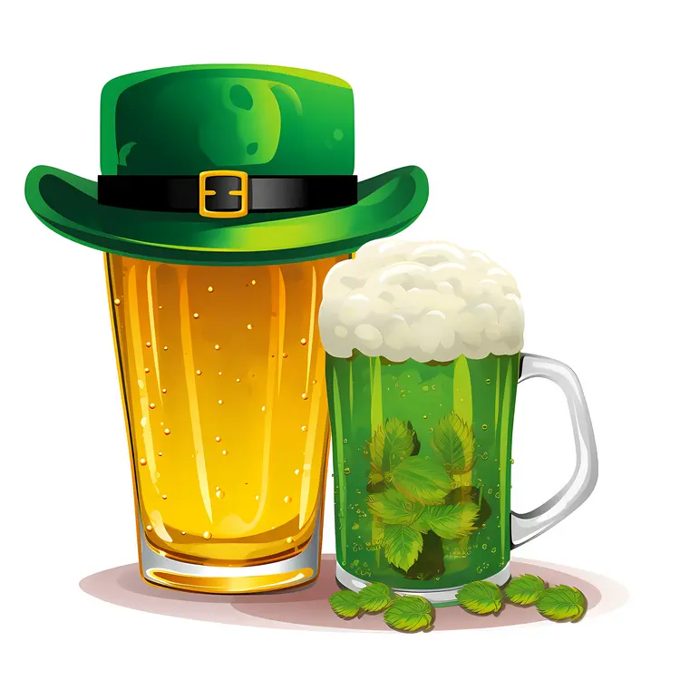 St. Patrick's Day Beer and Green Hat