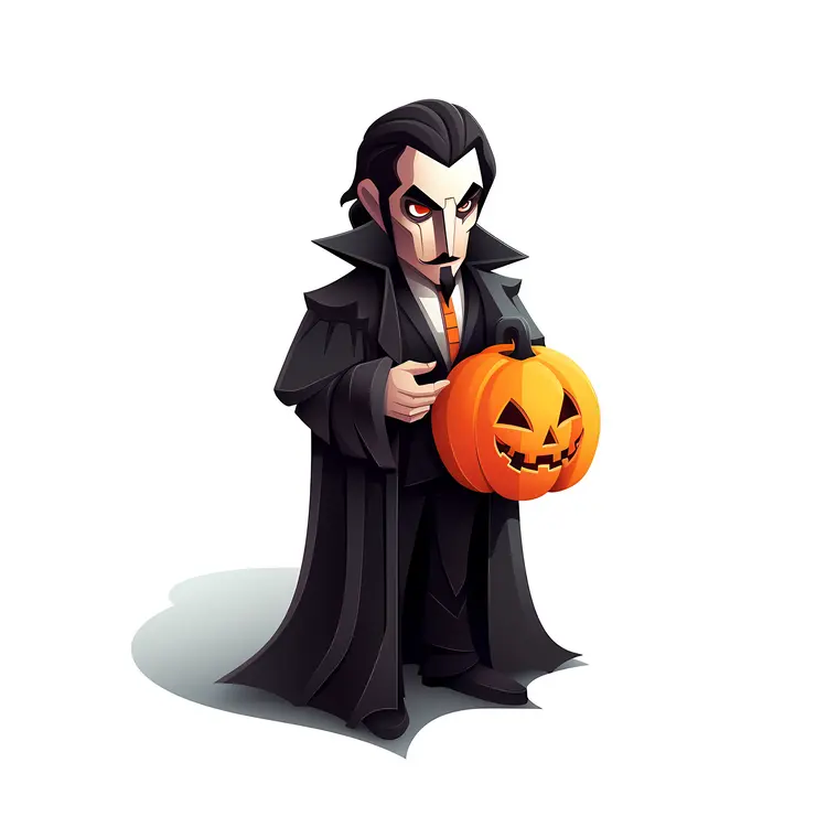 Vampire with Jack-o'-lantern for Halloween