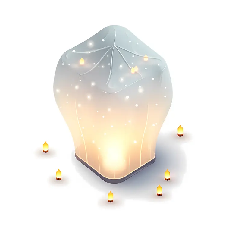 White Lantern with Candles