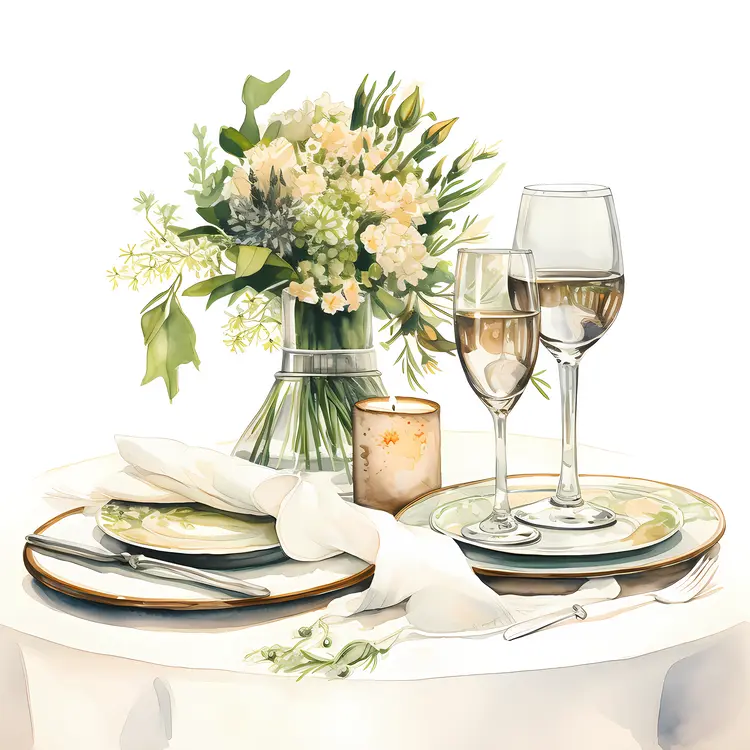 Elegant Table Setting with Flowers