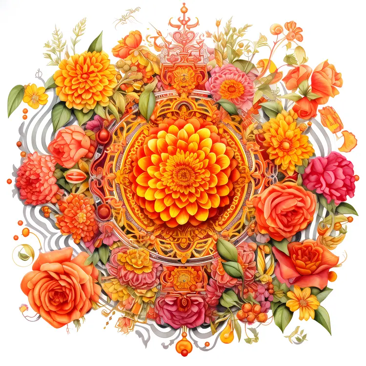 Colorful Floral Mandala Design