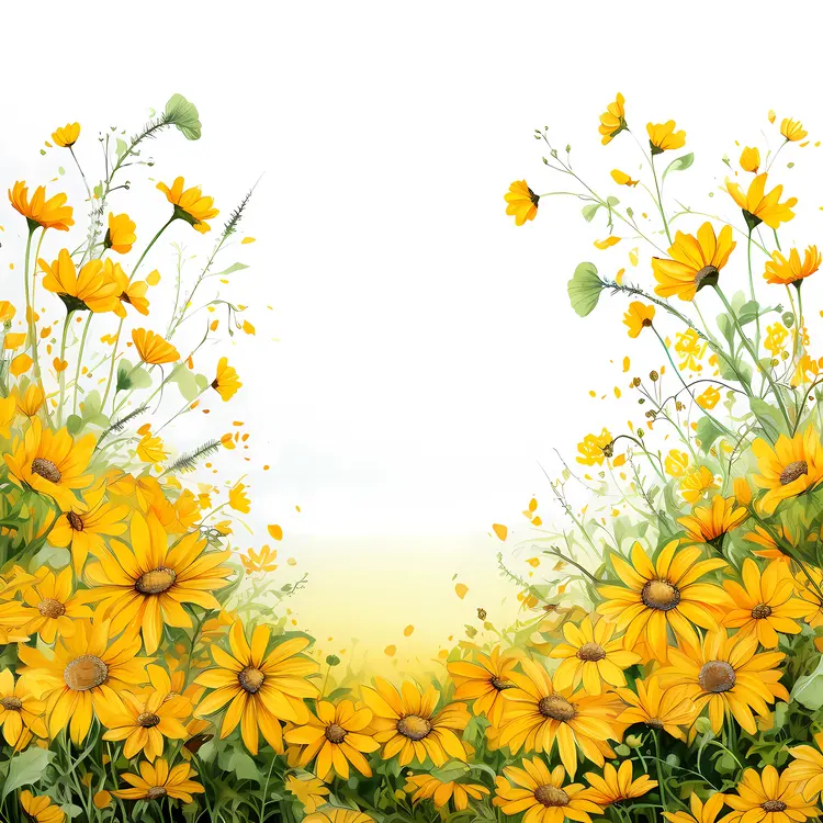 Lush Garden of Yellow Flowers