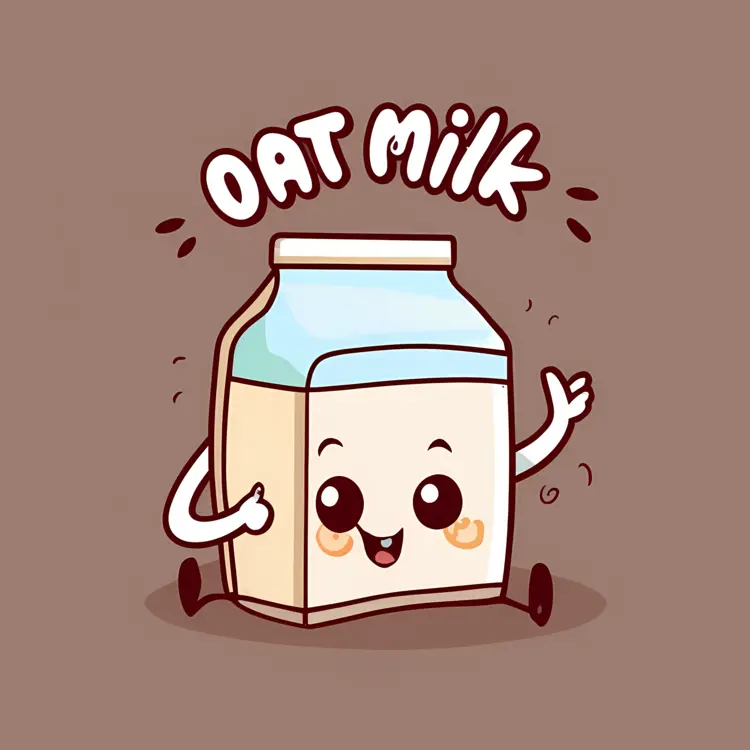 Happy Oat Milk Cartoon