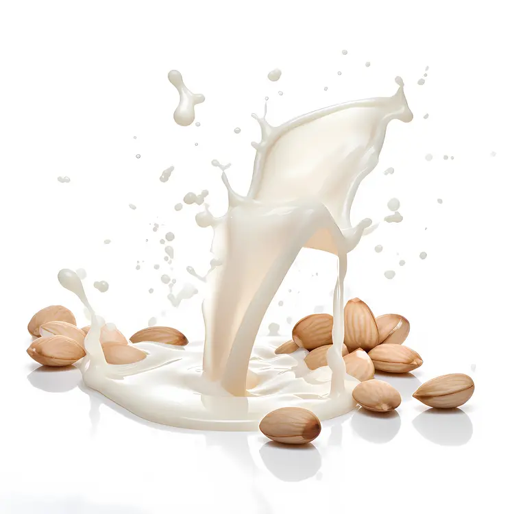 Almond Milk Splashing with Almonds