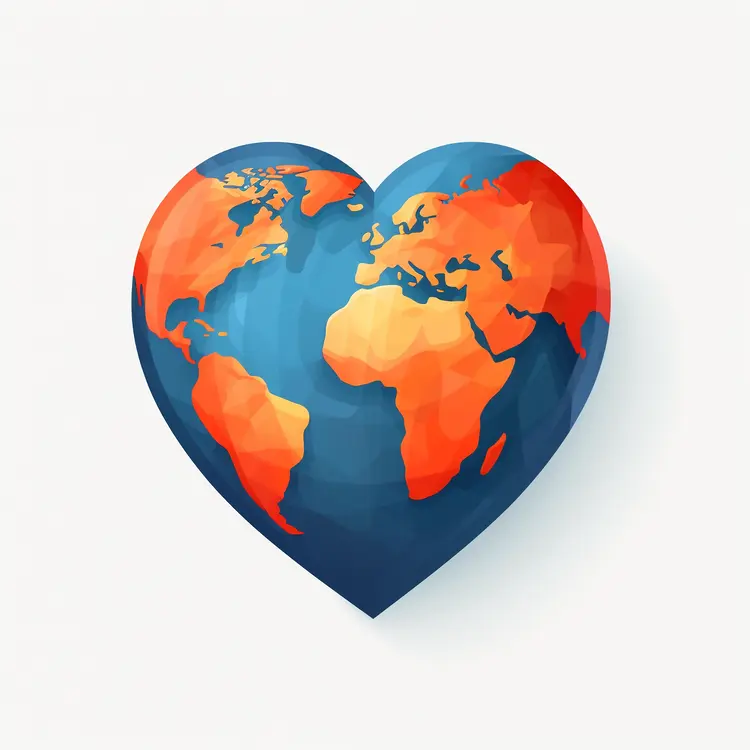 Heart-shaped Earth Illustration for Earth Day Concept