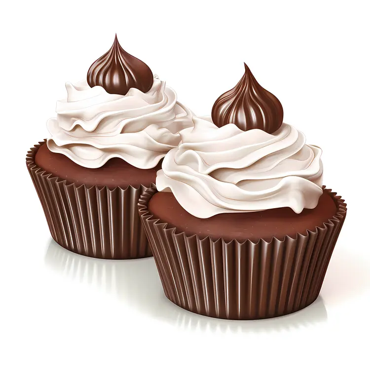 Chocolate Cupcakes with Cream