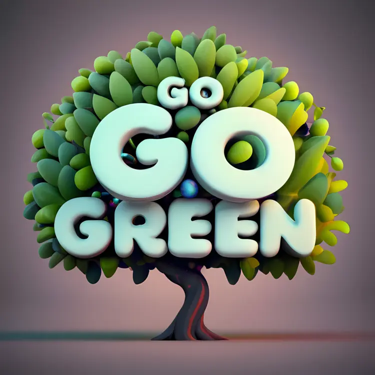 Go Green Tree with Environmental Message