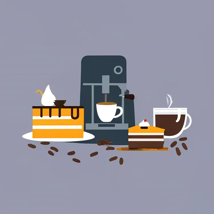Coffee and Cake with Coffee Machine
