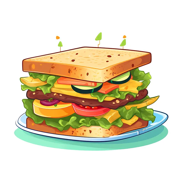 Delicious Sandwich with Lettuce and Tomato