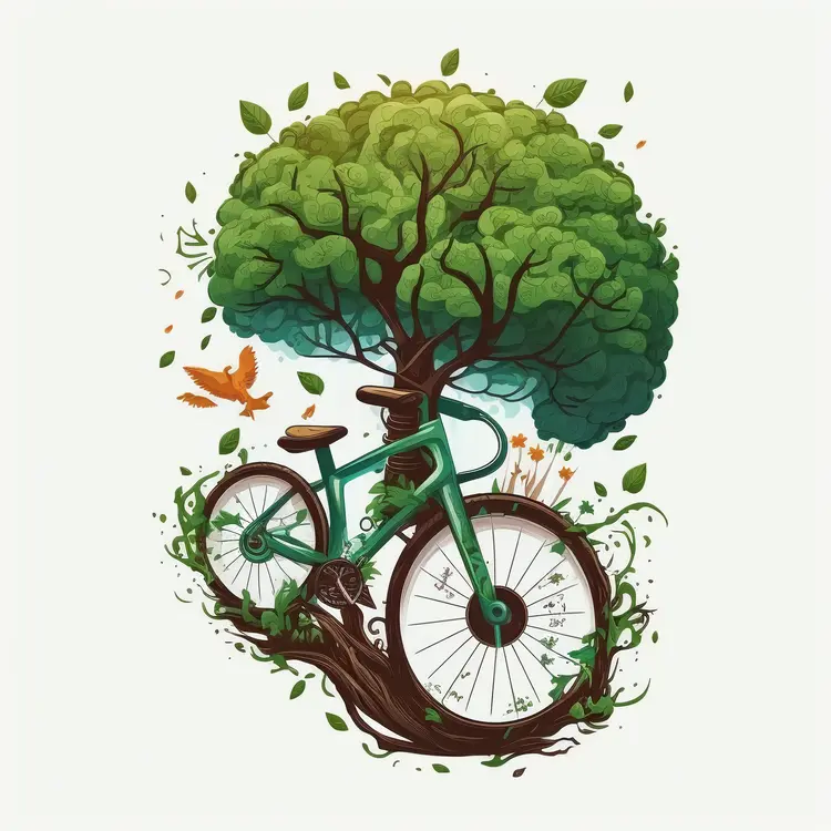 Eco-friendly Bicycle with Tree Illustration