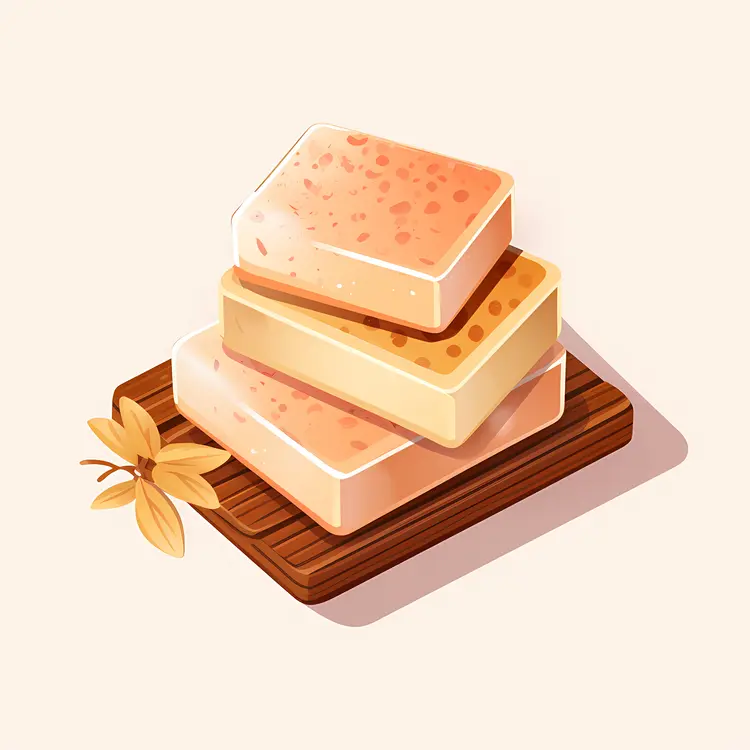 Stacked Soaps with Vanilla Decoration