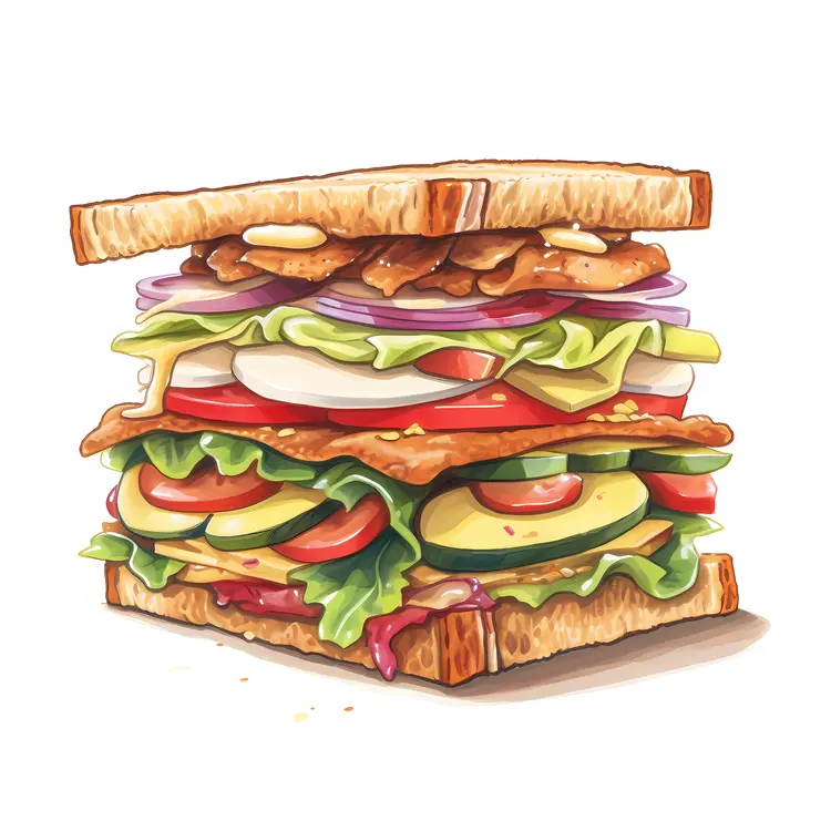 Delicious Sandwich with Fresh Ingredients