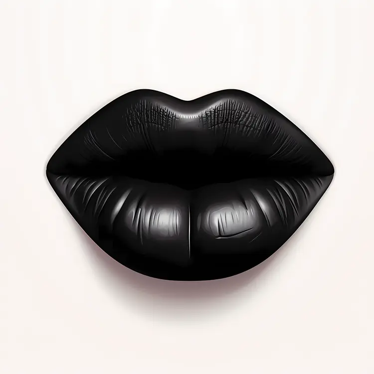 Glossy Black Lips Illustration