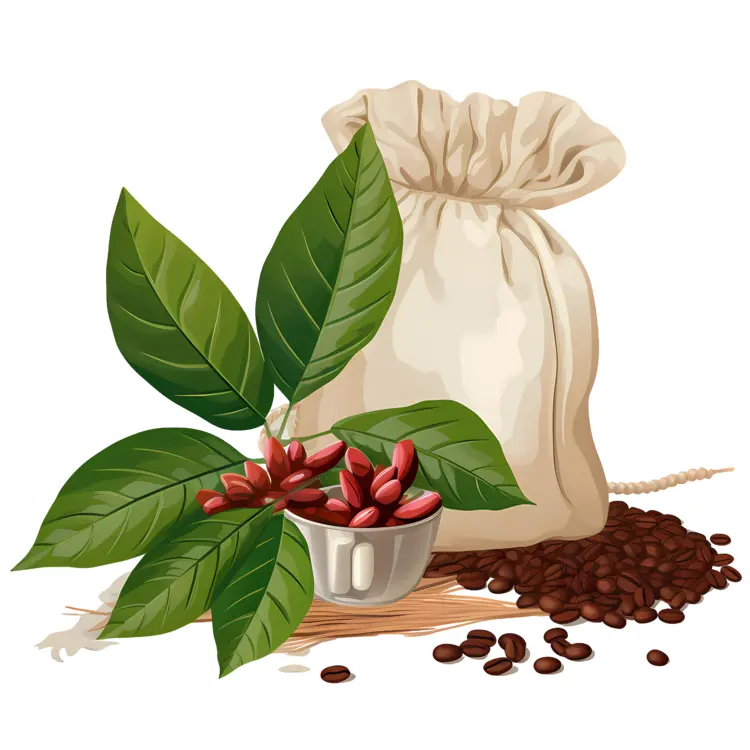 Coffee Beans and Leaves