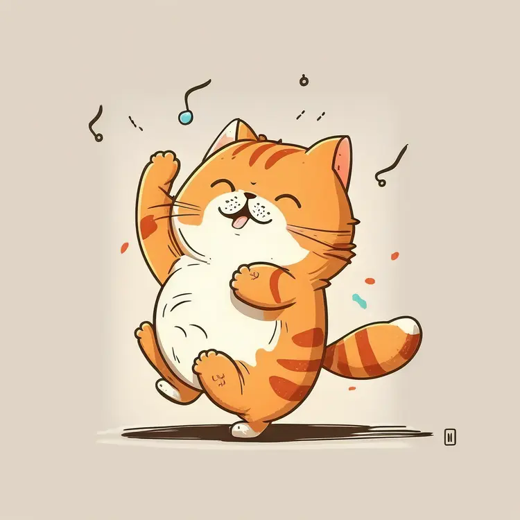 Happy Dancing Orange Cat