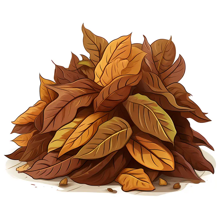 Pile of Brown Leaves for Autumn Season