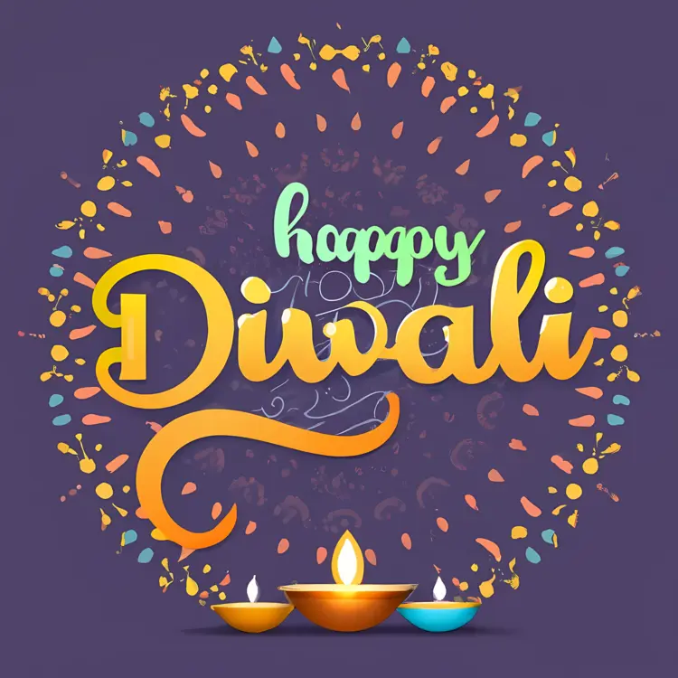 Happy Diwali with Colorful Lights