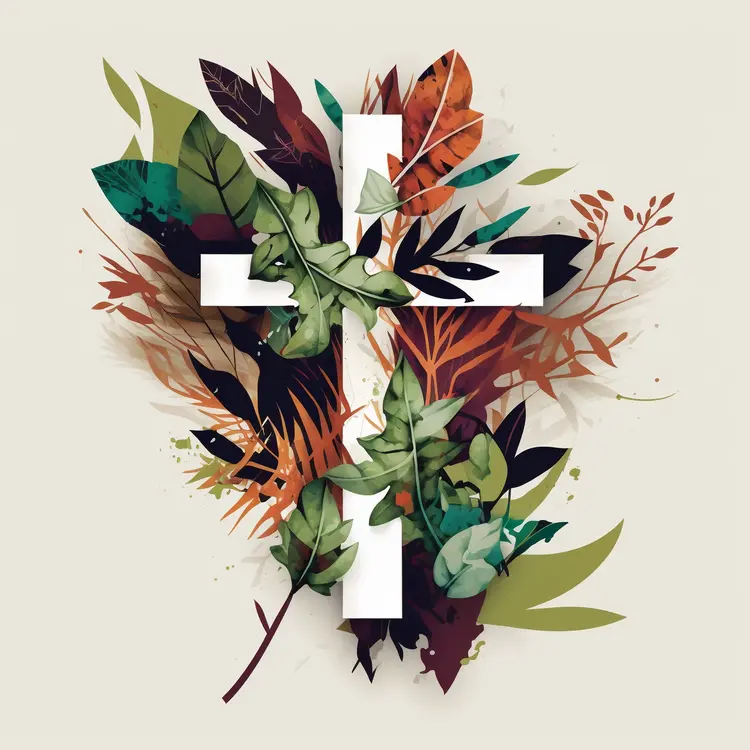 Cross with Leaves and Nature