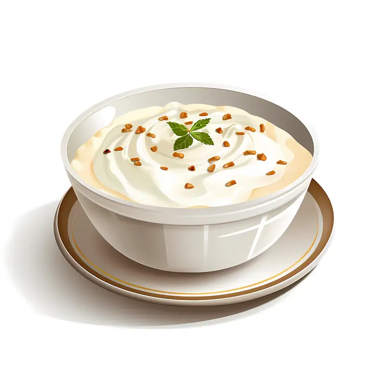 Creamy Yogurt with Seeds in a Simple Bowl