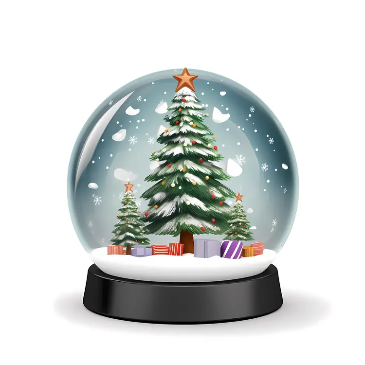 Christmas Tree in Snow Globe