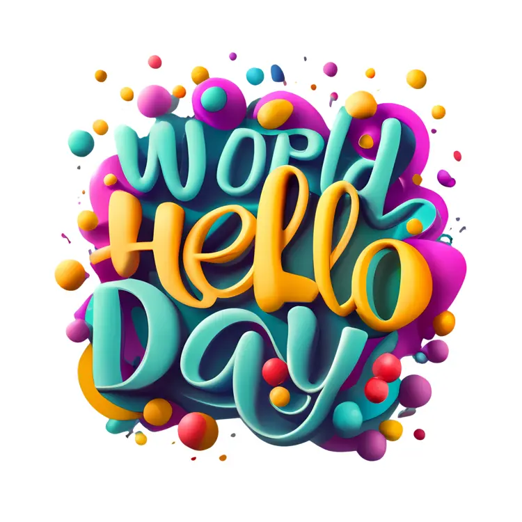 Colorful World Hello Day Greeting