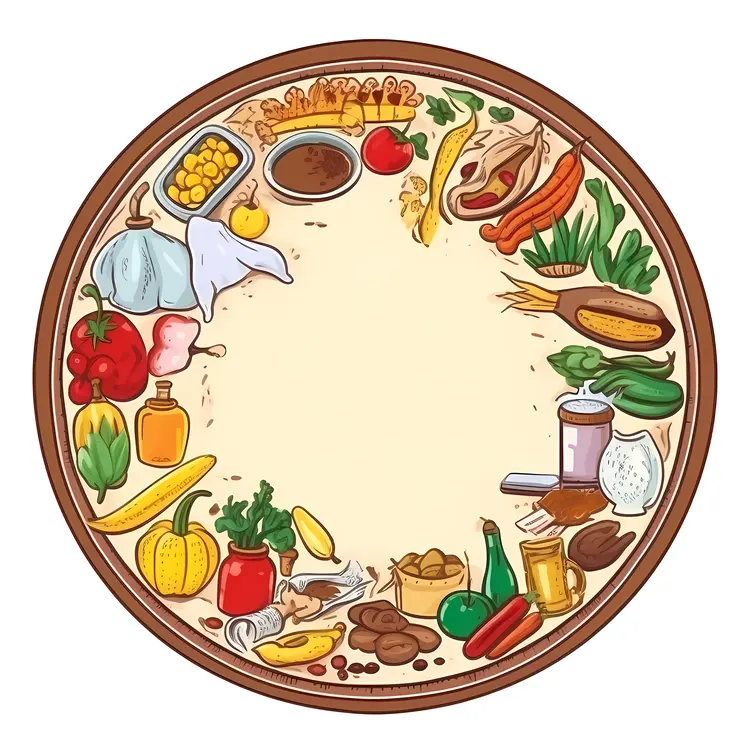 Colorful Food Circle Illustration