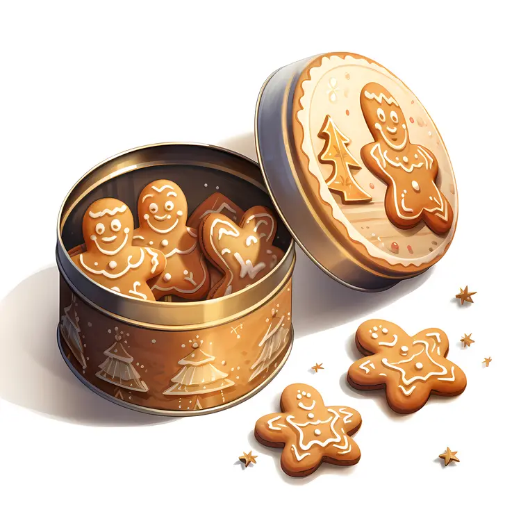 Festive Tin of Gingerbread Men Cookies