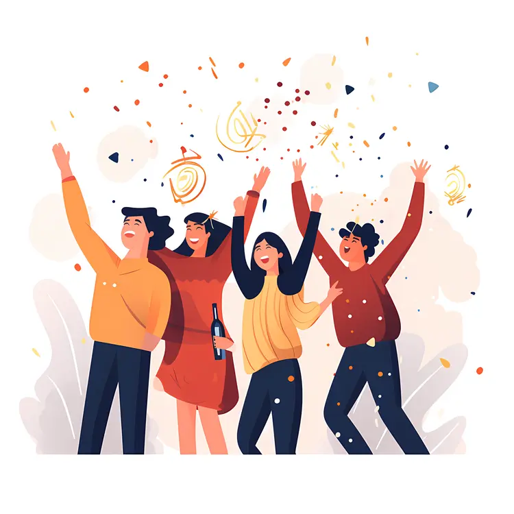 Group of People Cheering