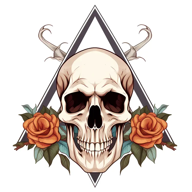 Decorative Skull with Floral Design