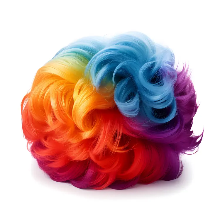 Curly Rainbow Hair