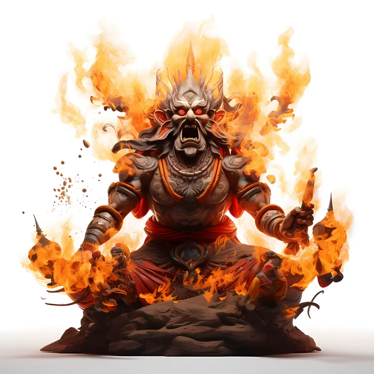 Fiery Seated Demon
