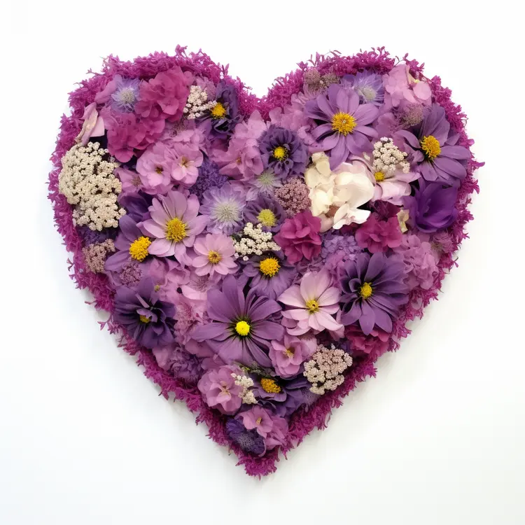Beautiful Purple Flower Heart for Valentine's Day